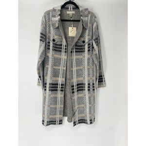 By Design Women's Shacket Sweater Cardigan NWT Medium NWT Grey